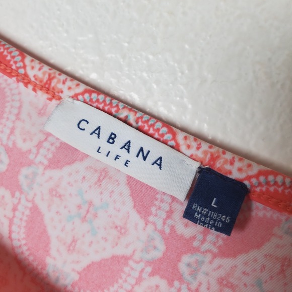 Cabana Life Coral Tides Shift Dress Coastal UPF 50 Swimsuit Coverup Size Large - Picture 12 of 16